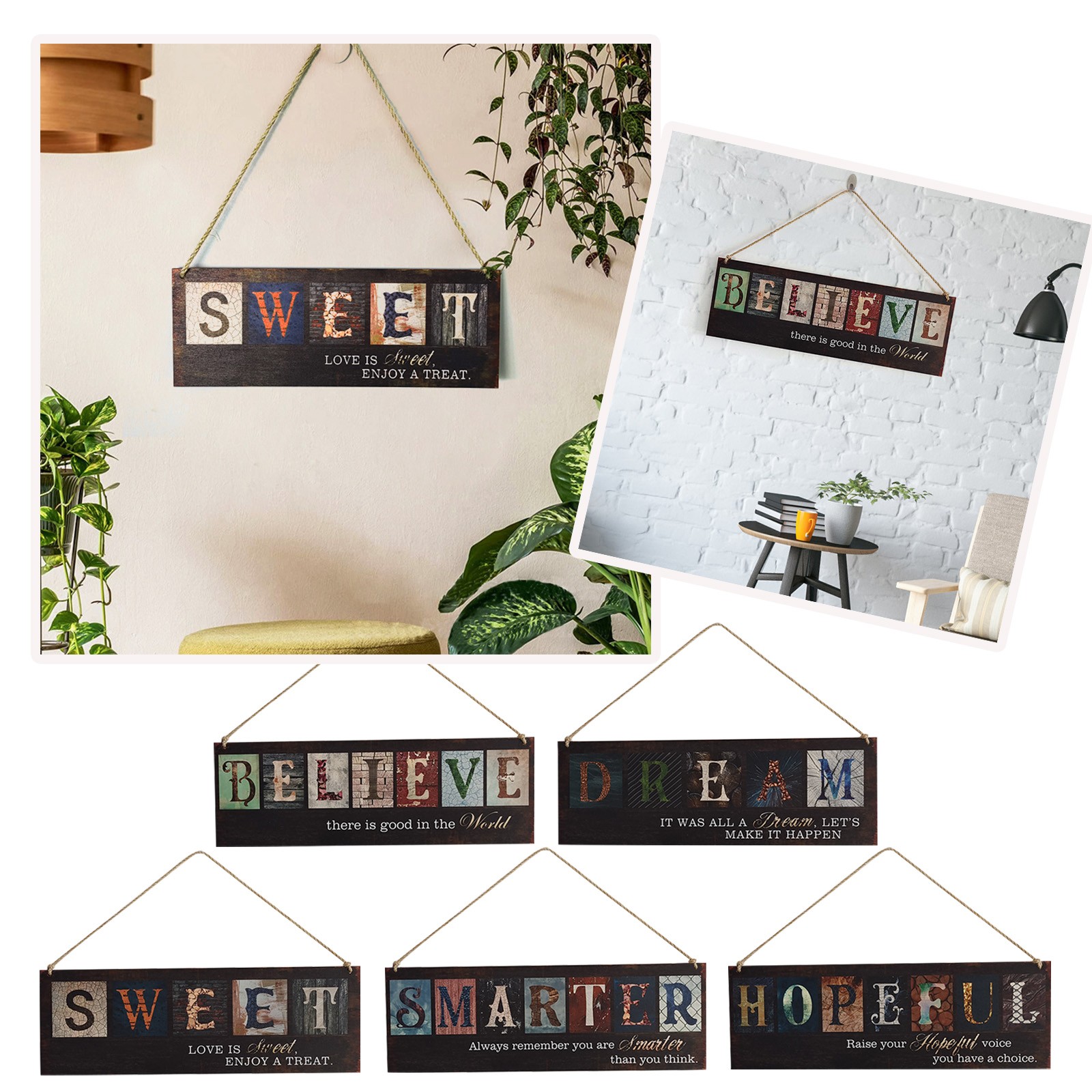 WNG Personalized Wood Signs Inspirational Wall Art Sign Home