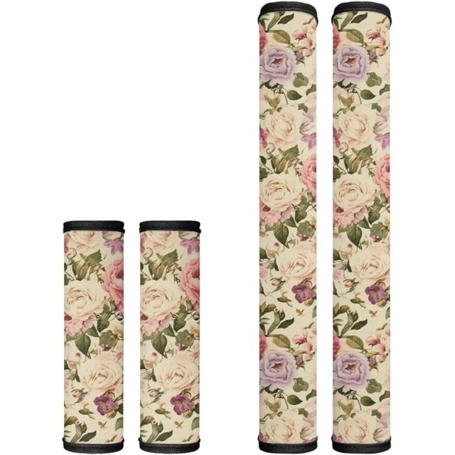 Hinthetall Refrigerator Handle Covers Set of 4, Microwave Fridge Handle Covers 4 PCS Oven Fridge Dishwasher Handle Covers Kitchen Essential Set Keep Kitchen Appliances Clean