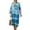 Blue and White - Tie Dye, variant on DISNIMO Women Maxi Dresses Tie Dye Printed Casual Fashion Dress Lightweight V Neck Shift Dress Loose 3/4 Sleeve Dresses, S