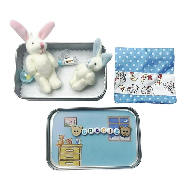Conejito de bolsillo de Pascua, juguete, decoración de Pascua, suministros para fiestas, regalo para niños, conejo para niños Azul