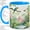 Blue, variant on Tropical Flamingo Parrot Coffee Mug, Rainforest Birds Mug, Daily Coffee Tea Cup for Home Office, Pink Flamingo by Macaw and Hummingbird, Jungle Botanical Art, Bird Lovers Women Men