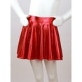 thumbnail image 5 of TiaoBug Kids Girls Dance Outfits 2-Piece Party Dress Costume Shiny Sequin Crop Tops with Metallic Skirt Set Red 12, 5 of 7