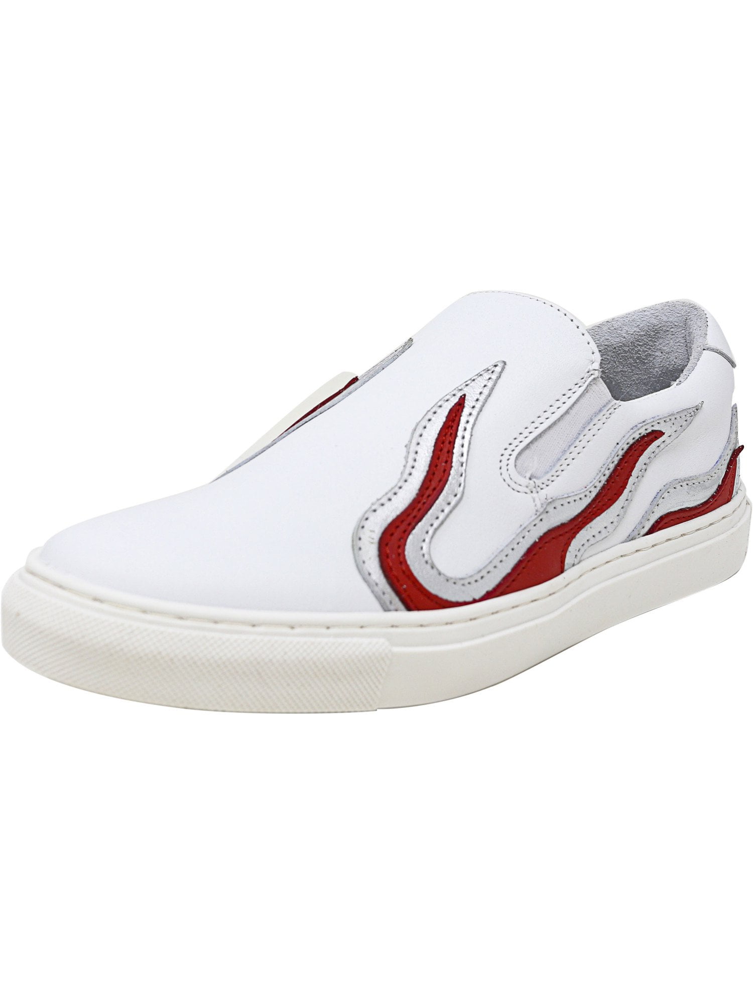 steve madden white leather slip ons