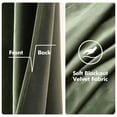 thumbnail image 3 of Juego de 2 cortinas MIULEE, terciopelo, verde oliva, 132 x 213 cm, 3 of 6