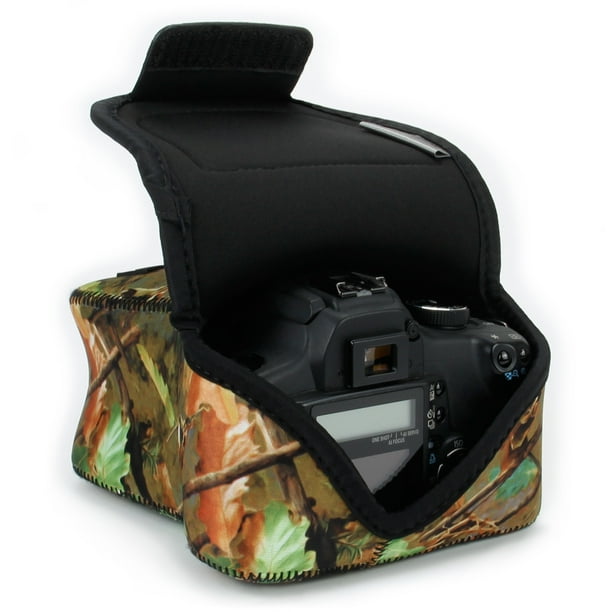 USA GEAR DSLR Camera Case/SLR Camera Sleeve (Camo Woods) with Neoprene