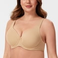 thumbnail image 5 of MELENECA Women's Plus Size Minimizer Underwire Full Coverage Unlined Seamless Cup Bras Almond 48G, 5 of 6