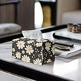 thumbnail image 5 of FUIALDOLG Rectangle Tissue Box Cover - Waterproof PU Leather Tissues Cube Boxes Holder Aesthetic Desk Decor for Room, Home & Office - Daisy Flower, 5 of 7