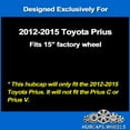 thumbnail image 2 of Hubcap Set for Toyota Prius 2012-2015 - Premium Replica 15-inch Silver Wheel Cover 61167, 2 of 4