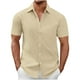 thumbnail image 2 of pstuiky Camisas de vestir de manga corta para hombre, Camisa informal de manga corta con cuello vuelto y transpirable para hombre ropa de hombre m, 2 of 6