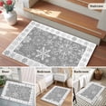 thumbnail image 6 of Winter Snowflakes Washable Small Entryway Area Rugs 2'x3', Christmas Abstract Art Gray Background Low Pile Throw Rug Non-Slip Sturdy Edge Binding Carpet for Front Door Floor Room Entry, 6 of 9