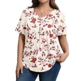 thumbnail image 2 of Plus Size Blusas Elegantes Para Mujer, Womens Spring Summer Short Sleeve Tops Trendy Button Down V Neck Henley T Shirts Casual Cute Basic Graphic Blouses, Light pink XL, 2 of 6