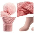thumbnail image 3 of Glisme Winter Women'S Woolen Hat Gloves And Socks 4 Piece Set Solid Color Warm Thermal Set For Outdoor Activities Pink, 3 of 4