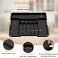 thumbnail image 6 of CharextSilverware Organizer Expandable Kitchen Utensil Drawer Organizer Large BPA Free Adjustable Cutlery Silverware Tray for Spoons Forks Knives Storage Divider for Kitchen Flatware 6-9 Slots Black, 6 of 9