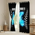 thumbnail image 3 of YST Baseball Curtains & Drapes, Ice And Fire Blackout Curtains Letter X Decor Curtains For Kids Boys Teens Adult Bedroom Decor, Ball Sports Games Window Curtains 52"Wx84"L 2 Panels, Black Blue, 3 of 5