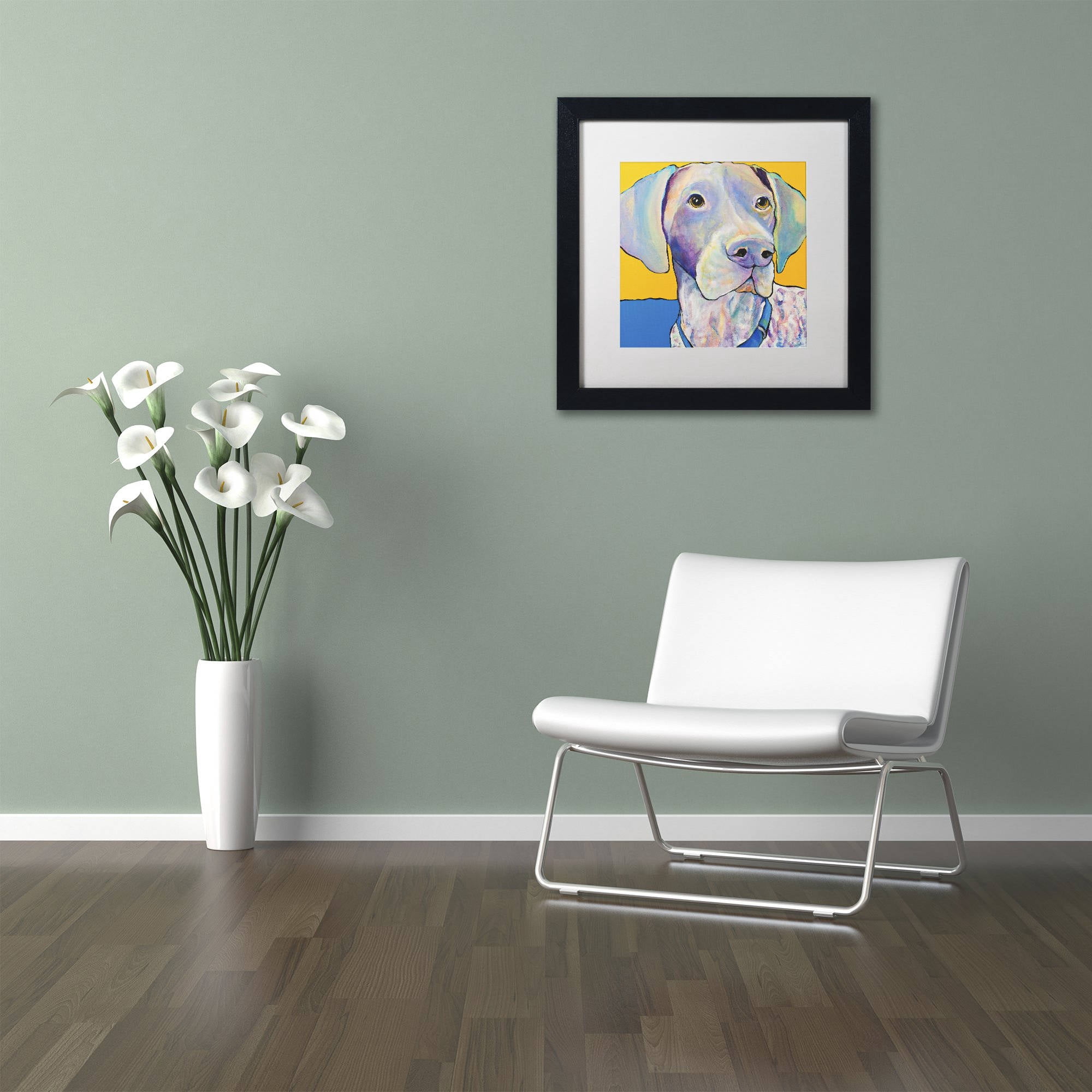 Trademark Fine Art "Blue" Canvas Art by Pat Saunders-White, White Matte, Black Frame