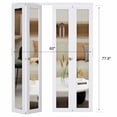 thumbnail image 3 of 60" X 80" 1-Lite Double Bifold Doors Mirror Solid Manufactured Wood Prefinished Bi-fold Door with hardware kit, 3 of 8