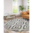 thumbnail image 5 of Unique Loom Cherokee Collection Area Rug - Gatlinburg (7' Round Black and White), 5 of 13