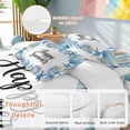 thumbnail image 3 of Happy Summer Twin Duvet Cover Set, Blue Starfish Shell Seashell Oceans Life 4 Piece Microfiber Bedding Set with Zipper Closure, Bed Sheet and 2 Pillow Shams, Soft Bedding Cover, 3 of 9