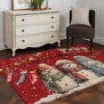 thumbnail image 3 of 3'x5' Area Rugs, Red Snowman Christmas Indoor Outdoor Area Rug for Living Room Bedroom, Xmas Stocking Winter Snowflake Washable Bathroom Rugs Kitchen Floor Carpet Mats Home Decor Aesthetic, 3 of 8
