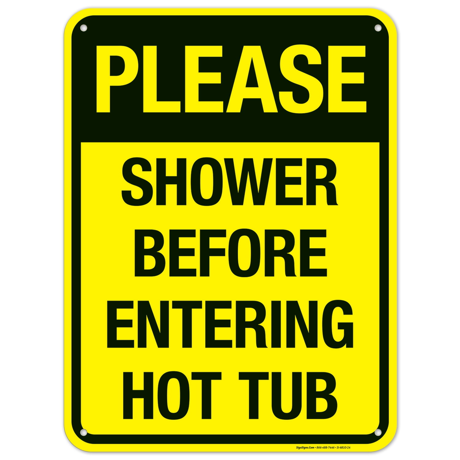 Shower Before Entering Hot Tub Sign, Pool Sign,