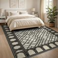 thumbnail image 3 of ODIKA 8'x10' Washable Area Rug Durable, Non-Slip Fall Framework Transitional Cream Field Repeating Beige Farmhouse for Living Room, Under Sectional, Family, 3 of 7