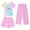 Z04Pink, variant on Girl Summer Pajamas Size 4-5 Years Short Sleeve Sleepwear Soft Cute Prints Pjs Outfits Short Sleeve T-Shirt And Shorts Pants Sets #Light Purple