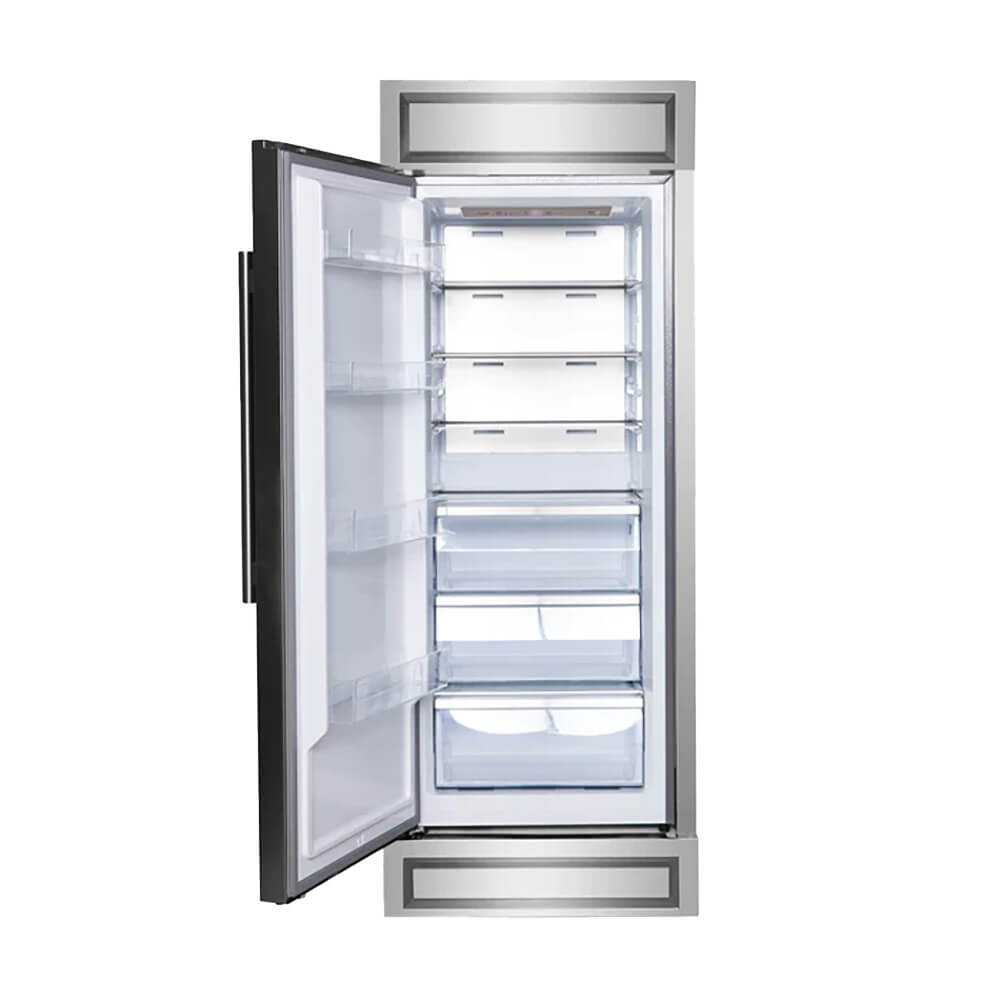 FORNO Maderno 28" Left Swing Convertible Freestanding Refrigerator/Freezer in Stainless Steel 13.6 cu.ft.