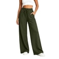 thumbnail image 3 of SELONE Womans Wide Leg Pants with Elastic Waist Drawstring Stretch Trousers Loose Pants with Pockets Soft Outerwear, 3 of 7