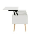 thumbnail image 4 of Coffee Table with Storage Shelves, Wood Storage Cabinet Table with lift Desk Top, Wood Legs and Large Storage Space for Living Room Bedroom, Easy Assembly, Space Saving, White, 4 of 7