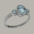 thumbnail image 2 of LBG British Made 18k White Gold ring with Natural Aquamarine Womens Anniversary Ring - 33 size options - Size 11.25, 2 of 6