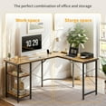thumbnail image 4 of DESINO 59.1 Inch L Shaped Computer Desk, Gaming Table with adjustable Shelves, Home Office Desk for Writing Gaming Study Reversible, Rustic Brown, 4 of 7