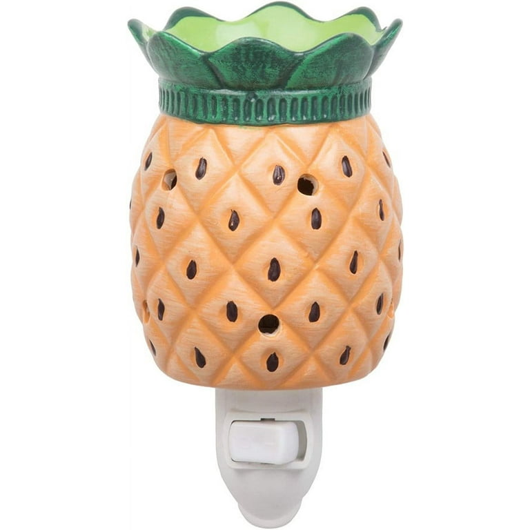Deco Plug-In Fragrance Wax Melt Warmer, Set of 2 Includes 4 Wax Cubes - Pineapple