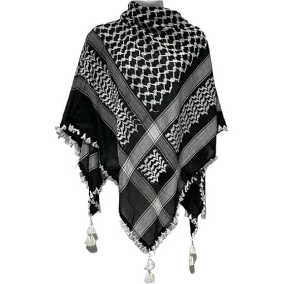 Shemagh Keffiyeh Scarf for Men and Women,103% Cotton Keffiyeh Neck HeadScarf Wrap Palestine Original Gift for Women