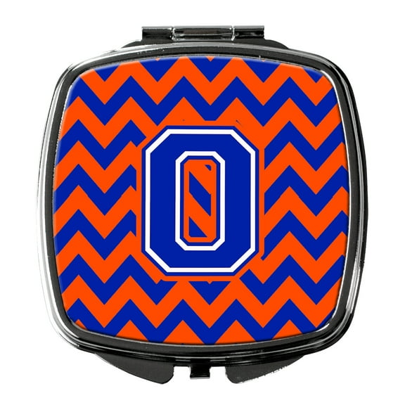 Letter O Chevron Orange and Blue Compact Mirror CJ1044-OSCM