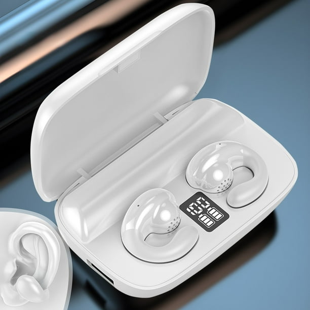 Pisexur Electronics - Audífonos inalámbricos con clip para la oreja para hombre, con función de traducción, 144 idiomas, Bluetooth 5.4, audífonos abiertos, ideales para correr, deportes, ciclismo, co