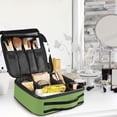 thumbnail image 5 of FORMRS Travel Makeup Bag Large Capacity Train Case Cosmetic Organizer with Adjustable Dividers, Green Martini Glass, 5 of 8