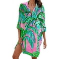 thumbnail image 3 of Beach Cover Ups for Women Summer Button Down Midi Shirt Dresses Vacation Swimwear Coverup, 3 of 10