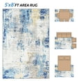thumbnail image 2 of CozyDesg 5'x8' Area Rugs,Tie Dyed Blue Living Room Rugs, Modern Abstract Throw Plush Rugs Washable Rugs Carpet for Bedroom Dining Room, 2 of 7