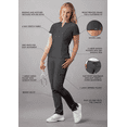 thumbnail image 3 of Adar Addition Go-Higher Scrub Set For Women - Notched V-Neck Scrub Top & Skinny Cargo Scrub Pants, 3 of 7