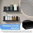 thumbnail image 3 of Ikoopy 2Pcs Acrylic Floating Shelf No Drilling Wall Mounted Storage Shelf with Backing Adhesive Easy Install Wall Display Rack for Bathroom Kitchen Study Room Office, 3 of 13