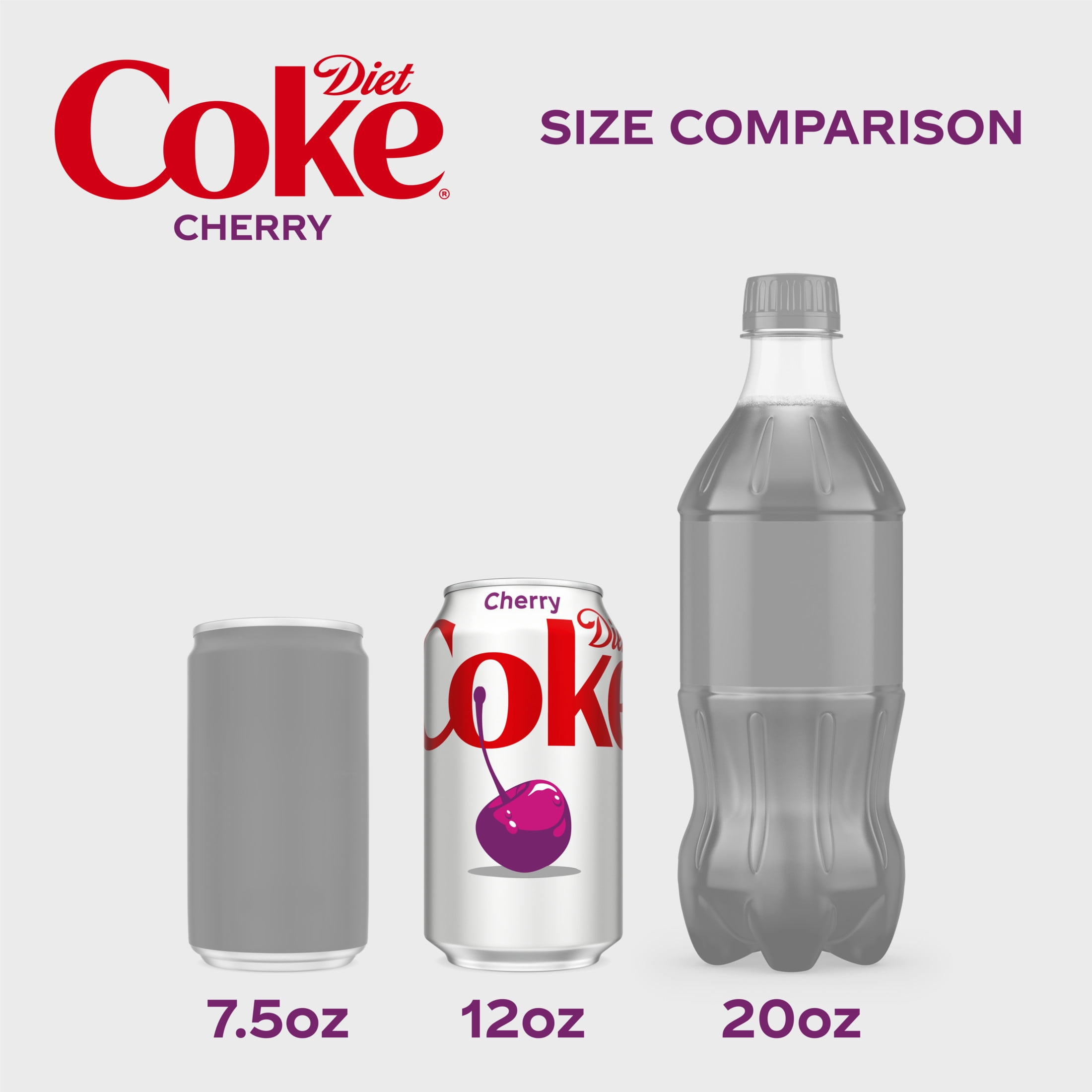 Diet Coke Cherry Diet Soda Pop Fridge Pack Cans, 12 fl oz, 12 Pack