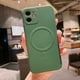 thumbnail image 1 of Magsafing funda de carga inalámbrica para iPhone 13 12 11 Pro Max 14 7 8 Plus X Xs Xr silicona líquida magnética a prueba de golpes Coque Tan Jianjun unisex, 1 of 2