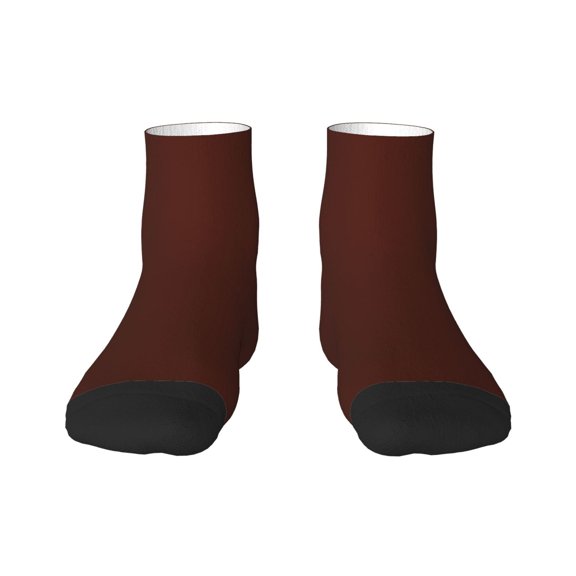 Rateoe Brown Pattern Quarter Crew Socks,Toe Seamed Ankle Socks,Cotton Cushioned Breathable Athletic Crew Sports Socks