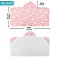 thumbnail image 4 of Yayeee Kids Hooded Towel with Hand Pockets Beach Soft Absorbent Bath Wrap 50 x 23.5 inch, Pink Cartoon Swans Pattern, 4 of 5