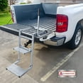 thumbnail image 3 of AA Products Aluminum Foldable Tailgate Ladder Rack with Two Step Pad Rung Retractable Truck Tailgate Step with Stable Handrail, Wide Pedals for Work Flatbed Trucks and Equipment Trailers Easy Install, 3 of 7