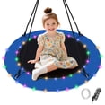 thumbnail image 1 of Costway 40" Saucer Tree Swing 660 LBS for Kids Adults Outdoor w/LED Lights Black Blue, 1 of 10