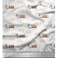 thumbnail image 1 of Soimoi Brown Rayon Fabric Be Smart Dont Start Text Decor Fabric Printed Yard 42 Inch Wide, 1 of 2
