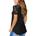 thumbnail image 2 of Uhndy Women Summer Casual Tops Lace Sleeve V Neck Loose Blouse Shirts-LQ, 2 of 6