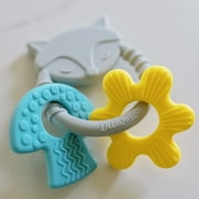 Dr. Brown's Learning Loop Fox, Multi-Texture Baby Teether Rings, 100% Silicone, 3 Months+, 1-Pack