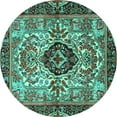 thumbnail image 1 of Ahgly Company Indoor Round Persian Turquoise Blue Traditional Area Rugs, 8' Round, 1 of 4